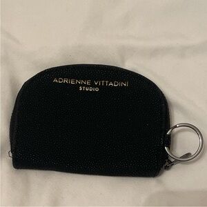 Adrienne Vittadini Black Coin Pouch with Keyring